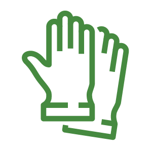 outline of a pair of gardening gloves