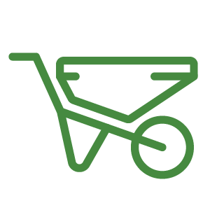 outline of a wheel barrow
